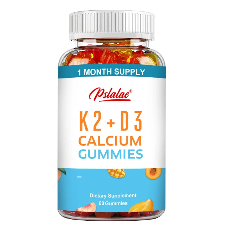 Vitamin K2 + D3 Gummies - Supports Bone and Heart Health and Promotes Calcium Absorption - 60 Gummies