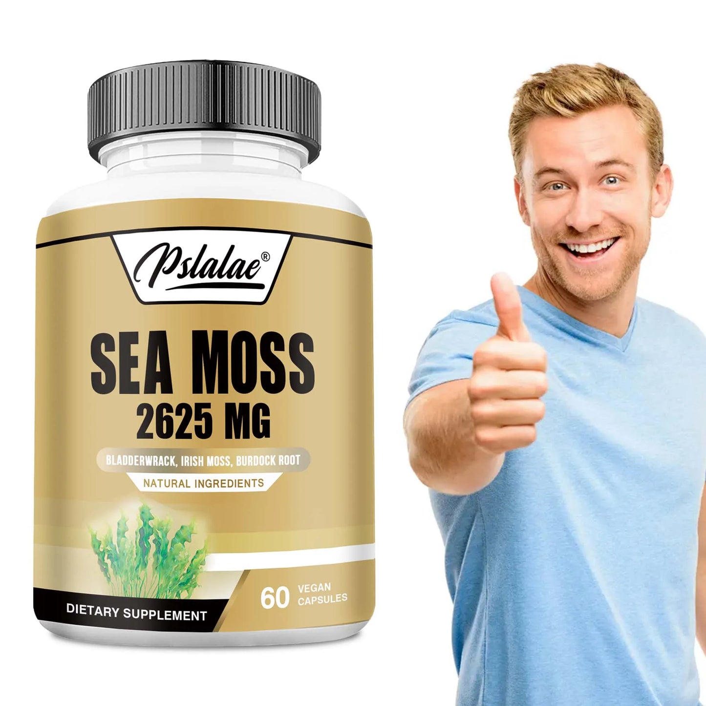 Sea Moss - Energy Nutrition for Men and Women, Supports Immunity, Muscle Mass Endurance, Increases Vitality - 60 Capsules