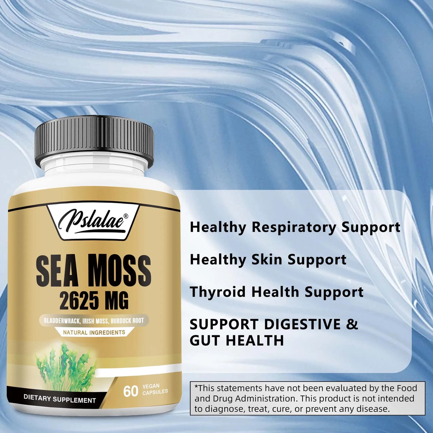 Sea Moss - Energy Nutrition for Men and Women, Supports Immunity, Muscle Mass Endurance, Increases Vitality - 60 Capsules