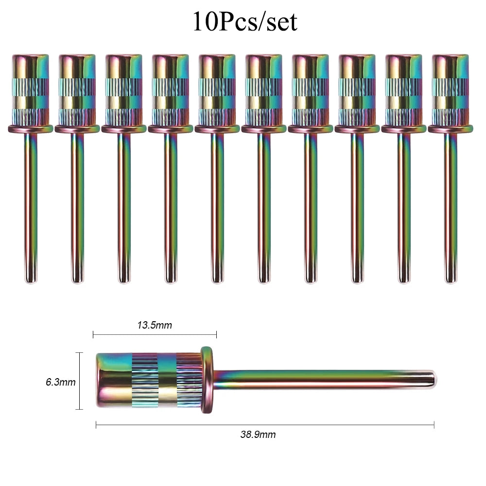 BNG 10Pcs Mandrel Nail Drill bits for Nail Sanding Bands Nail Drill Shaft 3/32'' Drill bits for Nails Mandrel bit Manicure Tools