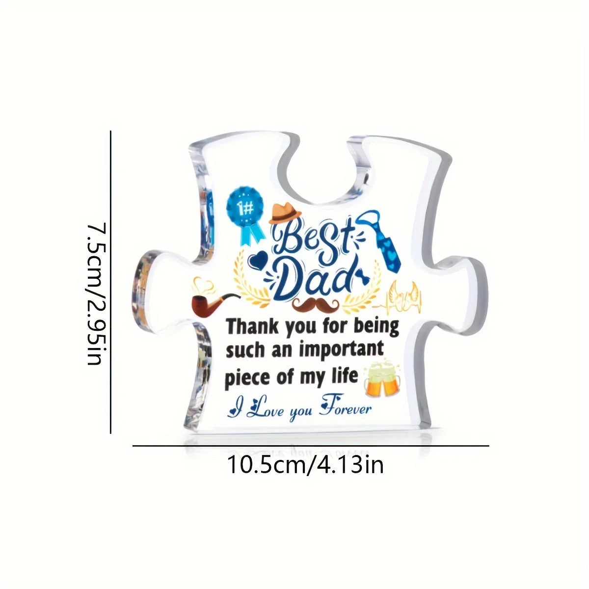 1pc dad gift puzzle graphic acrylic plaque, dad birthday gift ideas, novelty christmas fathers day gift clear acrylic plaque