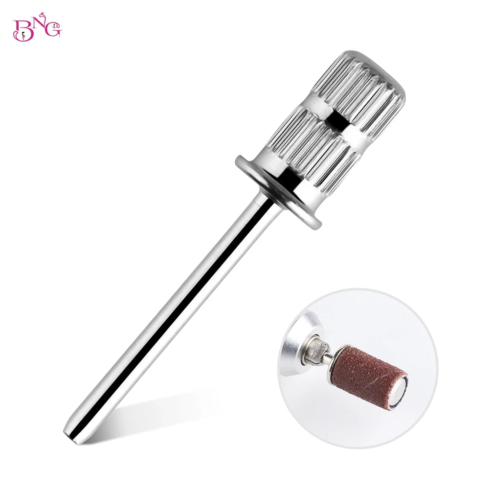 BNG 10Pcs Mandrel Nail Drill bits for Nail Sanding Bands Nail Drill Shaft 3/32'' Drill bits for Nails Mandrel bit Manicure Tools