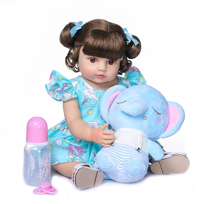 NPK 50CM Full Body Soft Silicone Popular Sweet Face Reborn Toddler Baby Girl Doll Birthday Christmas Gift High Quality Doll