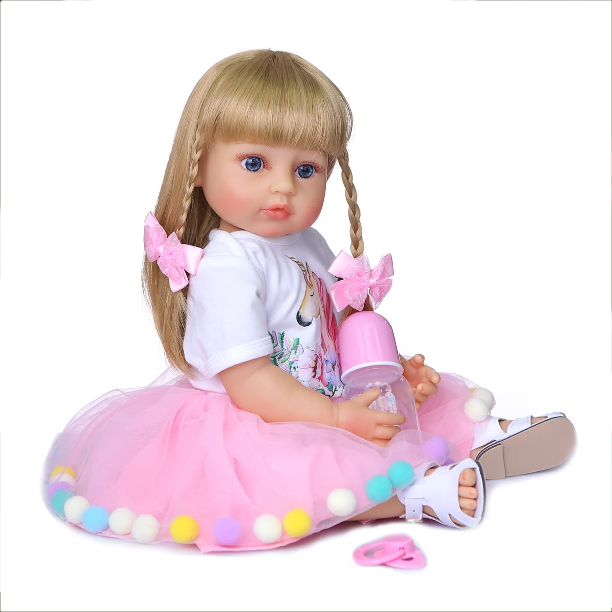 NPK 50CM Full Body Soft Silicone Popular Sweet Face Reborn Toddler Baby Girl Doll Birthday Christmas Gift High Quality Doll