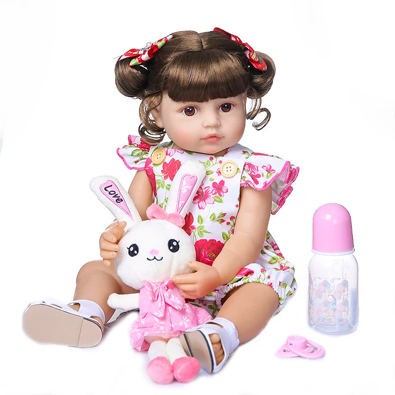 NPK 50CM Full Body Soft Silicone Popular Sweet Face Reborn Toddler Baby Girl Doll Birthday Christmas Gift High Quality Doll