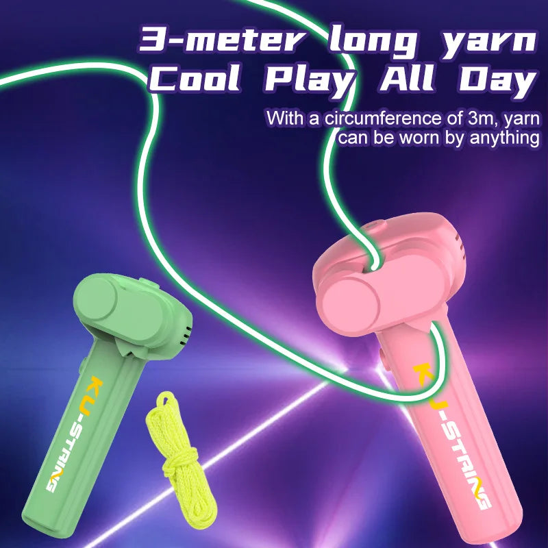 String Rope Glow in The Dark String Rope Launcher Luminous Portable Handheld String Stress Relief Toy For Kids Party Gift