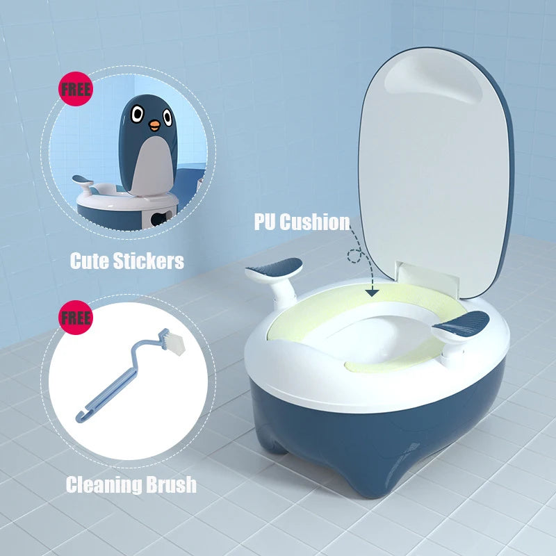 Cartoon Penguin Baby Potty Toilet Seat Portable Children's Potty Training Seat Baby Boy WC Pot Baby Toilet Boy Urinal Travel Pot