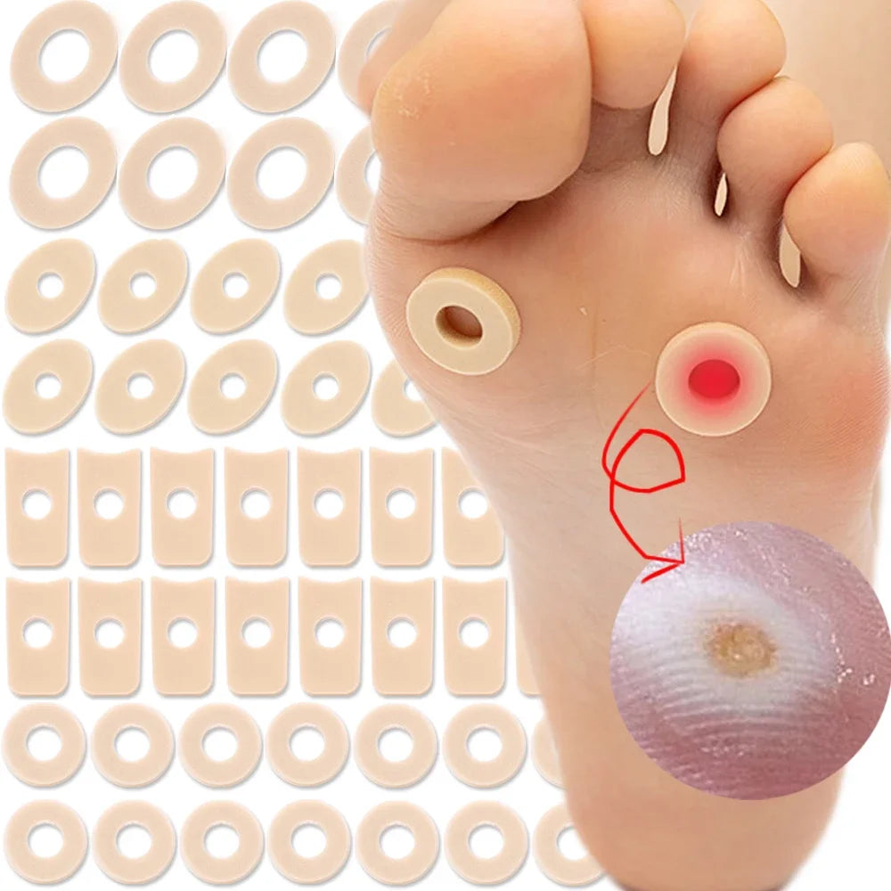 15/75PCS Sheet Callus Sponge Shoes Heel Pad Foam Round Toe Foot Corn Bunion Protectors Pads Medical Plaster Foot Corn Removal