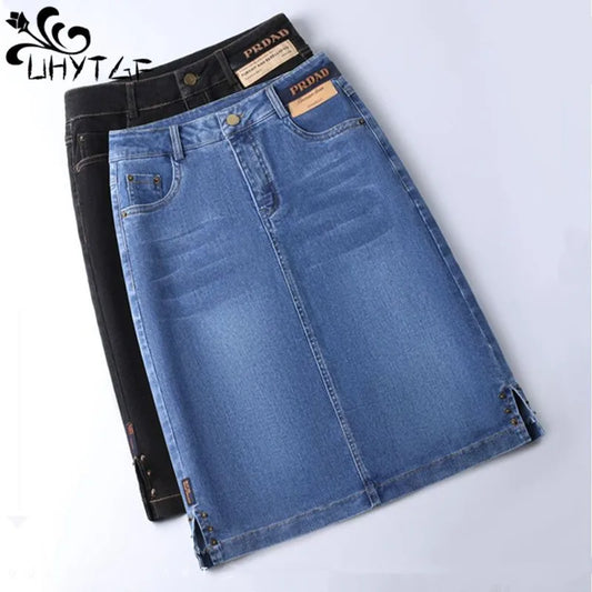 Women's Denim Skirts Spring Summer Jeans Skirts Streetwear Sexy Sheath Skirts Female Fashion High-Waisted Split Vintage Skirts