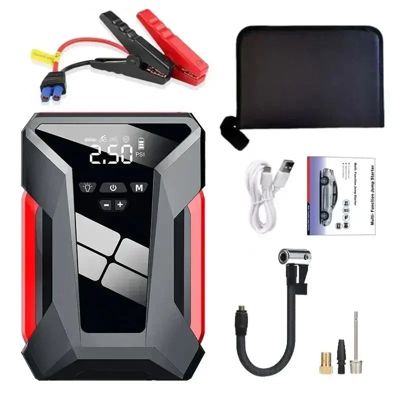 28000mAh Car Jump Starter Multifunctional Automotive Emergency Power 150PSI Tire Inflator Powerbank Air Pump With Bag