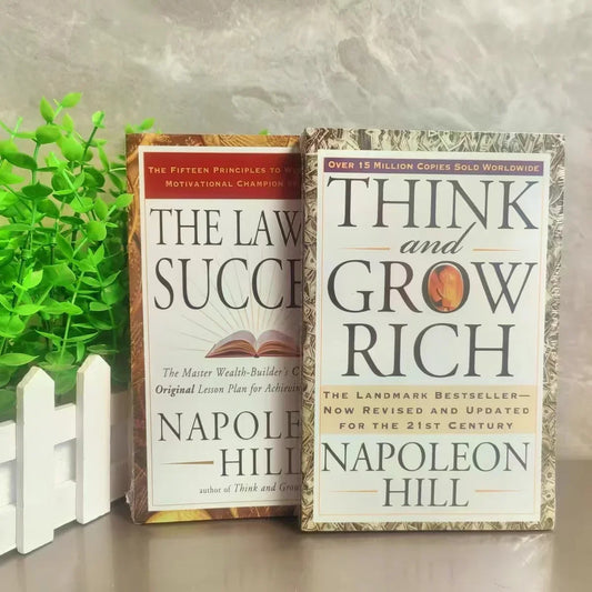 2 Books Set By Napoleon Hill Think And Grow Rich And The Law of Success Reading Books for Adult Libros