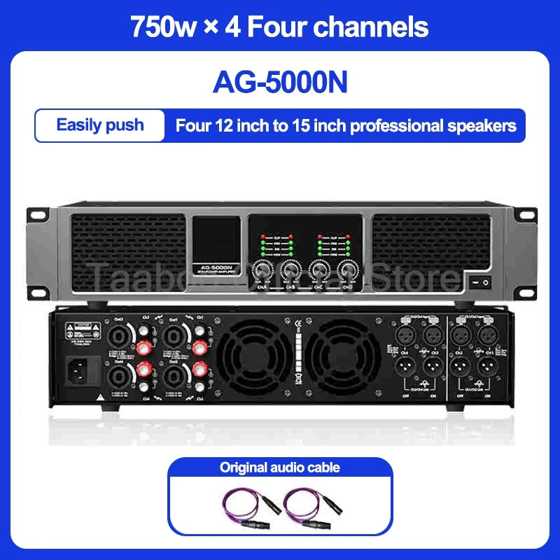 4*2000W Professional Digital Amplifier DSP Super Bass High-Power Rear Stage 4 Channel Audio Amplificador for KTV Sound Equipment