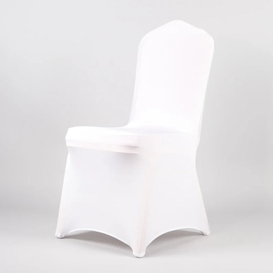 50/100Pcs White Wedding Chair Cover Spandex for Reataurant Banquet Hotel Dining Party Lycra Chair Covers