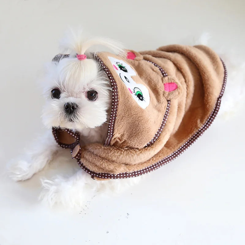 Cute Dog Cat Bath Hoodie Cloak Towel Pet Bathrobe Soft Fleece Indoor Pajamas Manta Mascotas Chihuahua Yorkshire Blanket Products