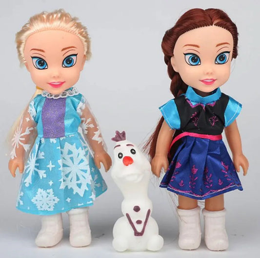 3pcs Elsa Anna doll 16cm Elsa Movable Figure Dolls Christmas Gifts Toys for Children Girls