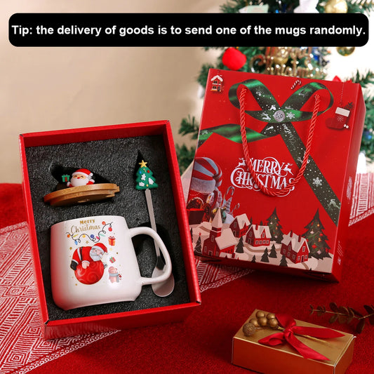 Mug gift box ceramic mug Christmas gift Ceramic mug mug with lid with spoon set  cup Coffee cup Christmas gift blind box.                eind:Dec16,08.59 MET