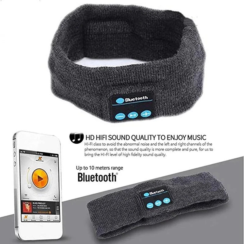 Wireless Bluetooth Earphone Sleeping Running Headband Stereo Earphones Sports Headset Music Hat With Mic Smart Phone Headphone.        eind:Dec16,08.59 MET