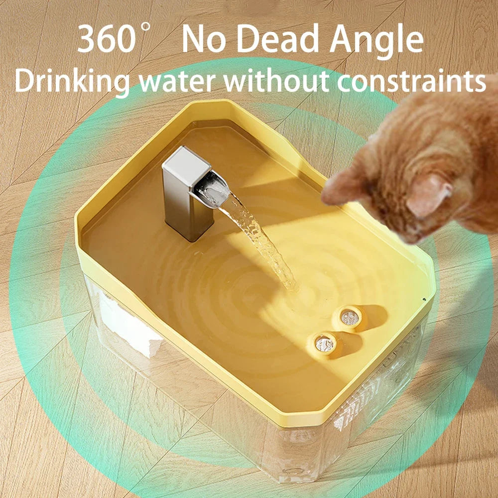 Cat Water Fountain Auto Filter Transparent Cat Drinker USB Anti-Dry Burning Recirculate Filtering Water Dispenser with Pump