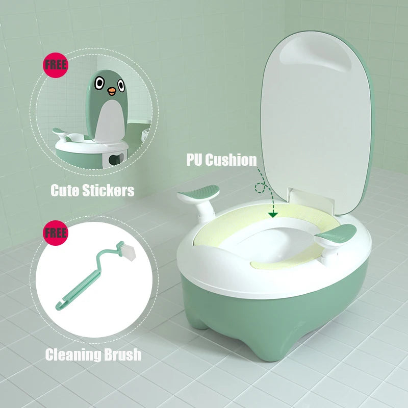 Cartoon Penguin Baby Potty Toilet Seat Portable Children's Potty Training Seat Baby Boy WC Pot Baby Toilet Boy Urinal Travel Pot