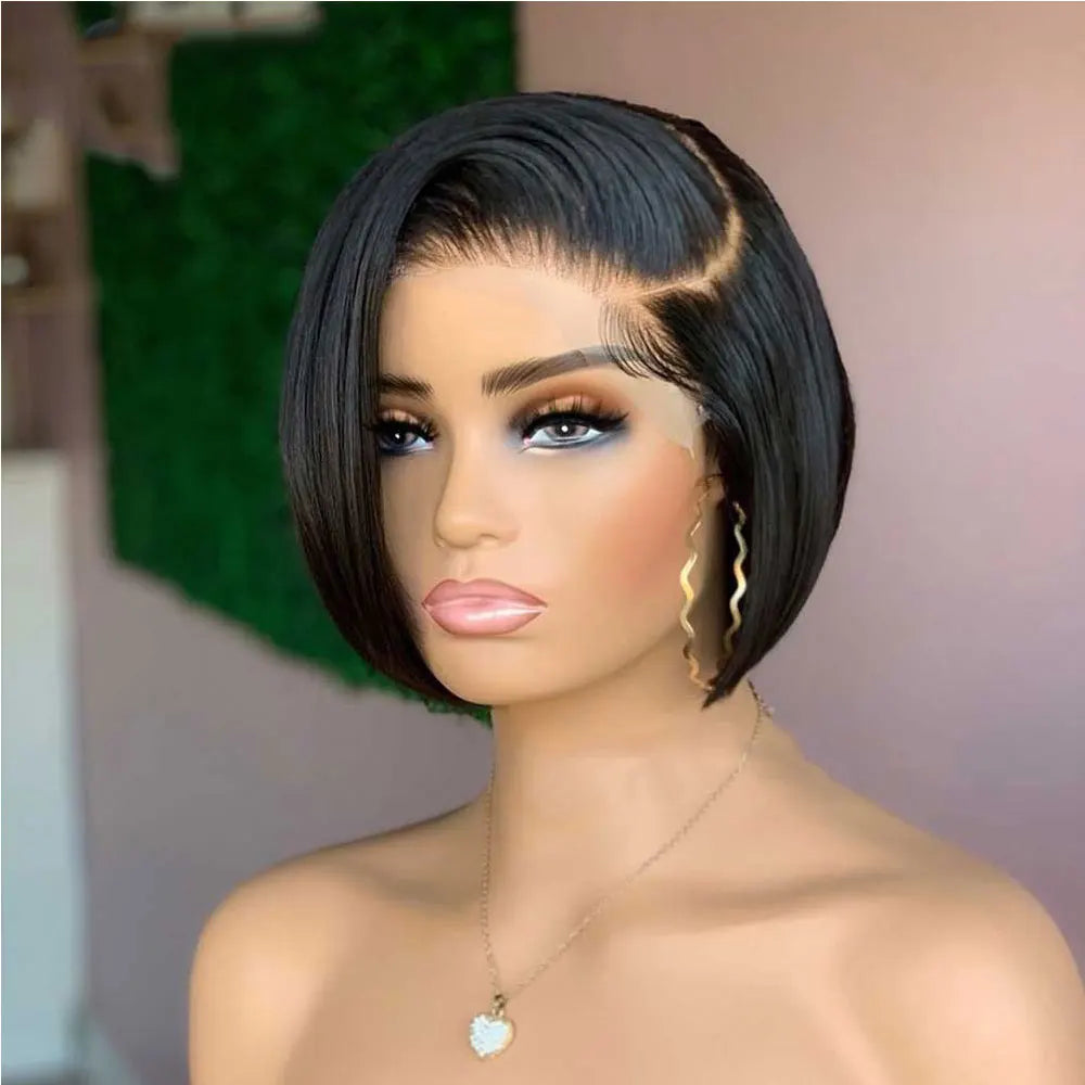 Short Pixie Cut Wigs Human Hair 13x4 Bob Lace Front Human Hair Wigs for Women 13x4 Full Lace Frontal Pixie Wig Party Cosplay Wig