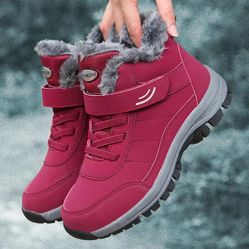 Snow Boots for Women Casual Winter Shoes Platform Non-slip Warm Fur Ankle Boots Plush Combat Outdoor Hiking Motorcycle Boots