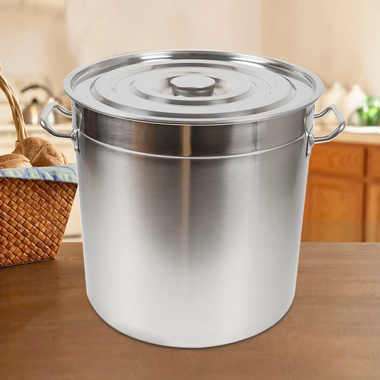 50L/70L Stainless Steel Cooking Pot with Lid Pot for Heat Preservation