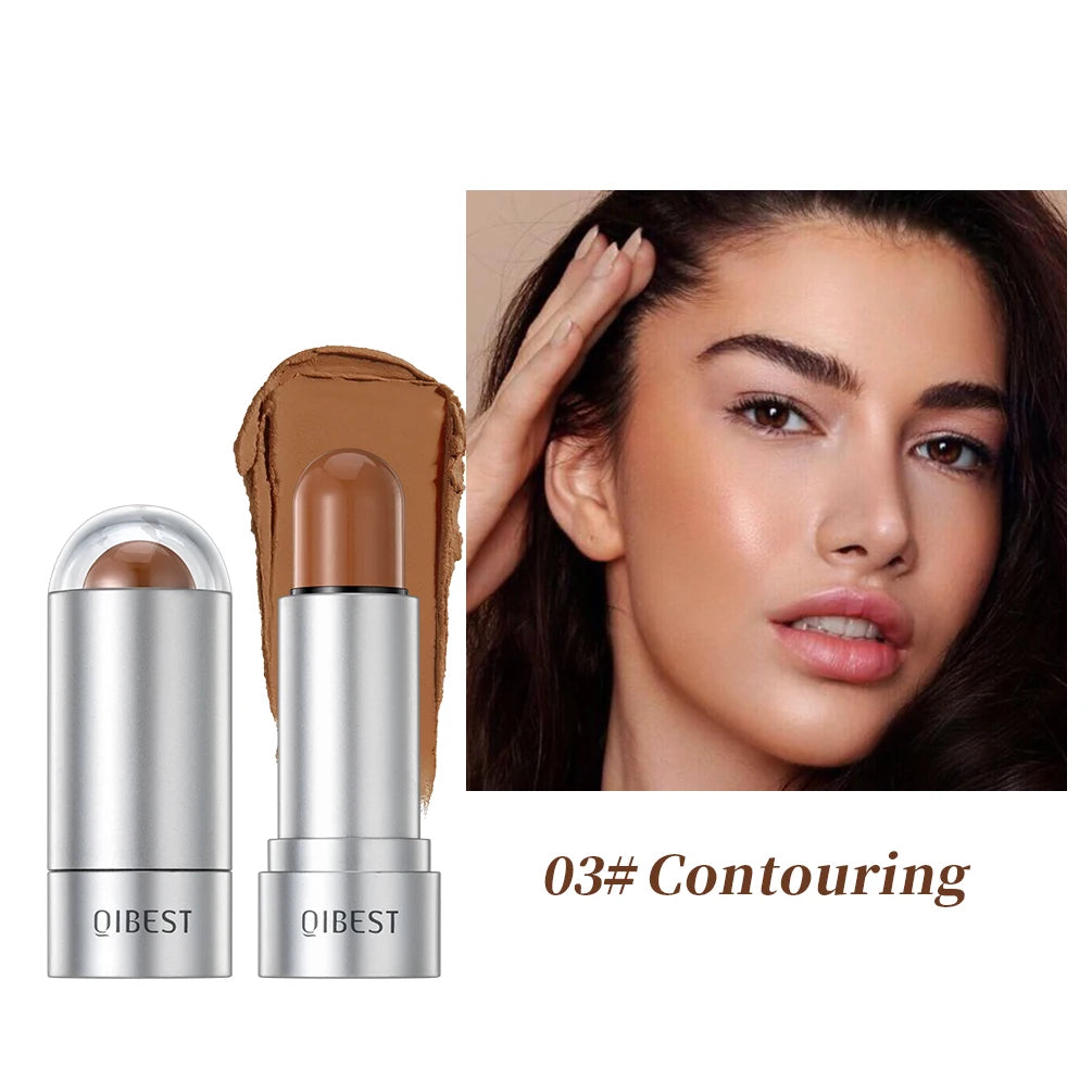 QIBEST Highlighting&Bronzer Stick Face Brightening Blusher Rouge Concealer Pen Long Lasting Highlight Contouring Blush Makeup