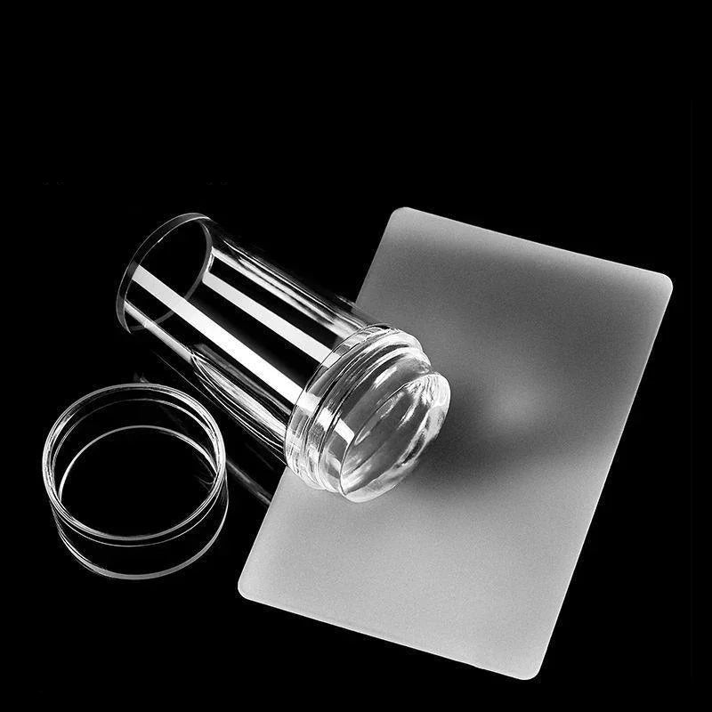 Transparent Nail Stamper With Scraper 2pcs Jelly Silicone Stamp For French Nails Manicuring Kits Nail Art Stamping Tool Set