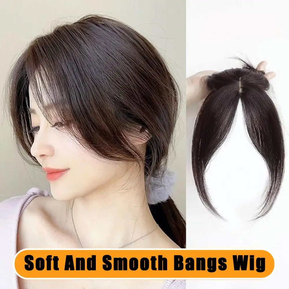 Natural Women Hair Bangs Side Fringe 3D Middle Part False Bangs Clip-in 3D French Bangs Forehead Hair Extensions Hairpieces