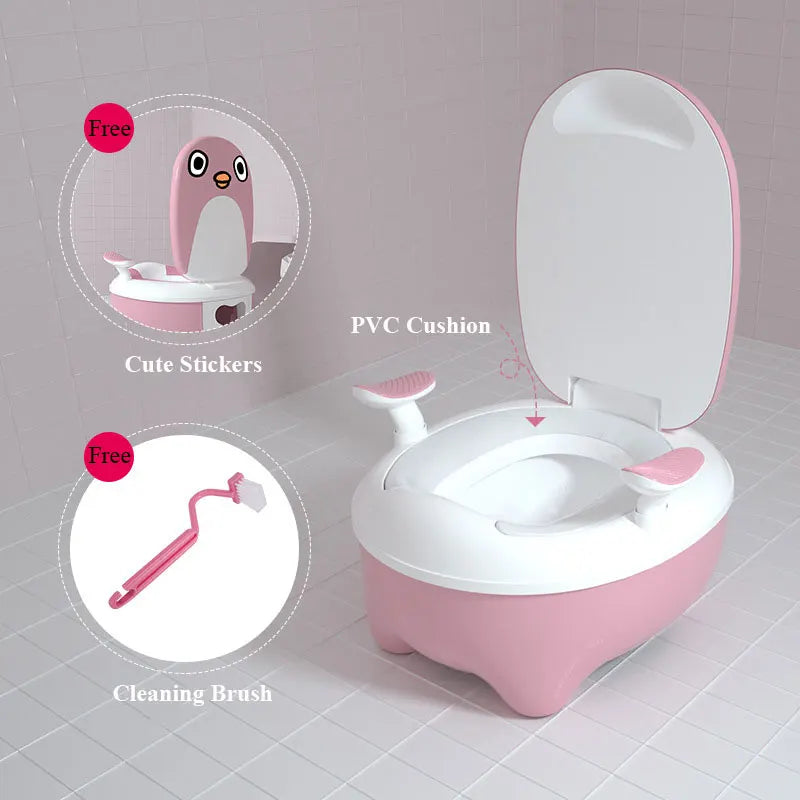 Cartoon Penguin Baby Potty Toilet Seat Portable Children's Potty Training Seat Baby Boy WC Pot Baby Toilet Boy Urinal Travel Pot