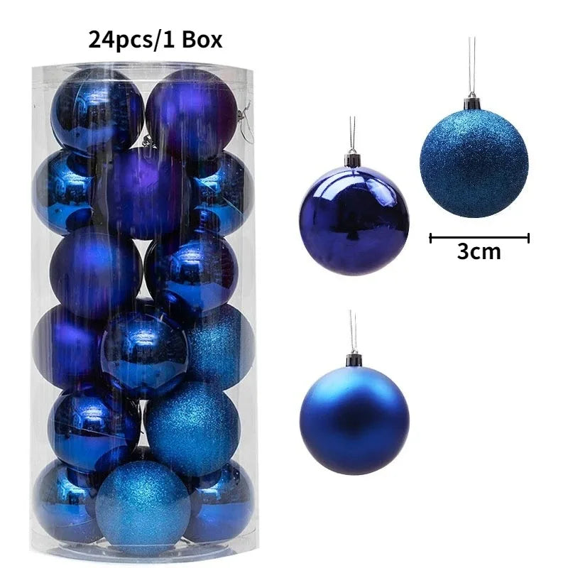 24/36Pcs Christmas Ball Christmas Tree Decoration Ornaments for Home Room Decor New Year Navidad Pendant Ball DIY Accessories