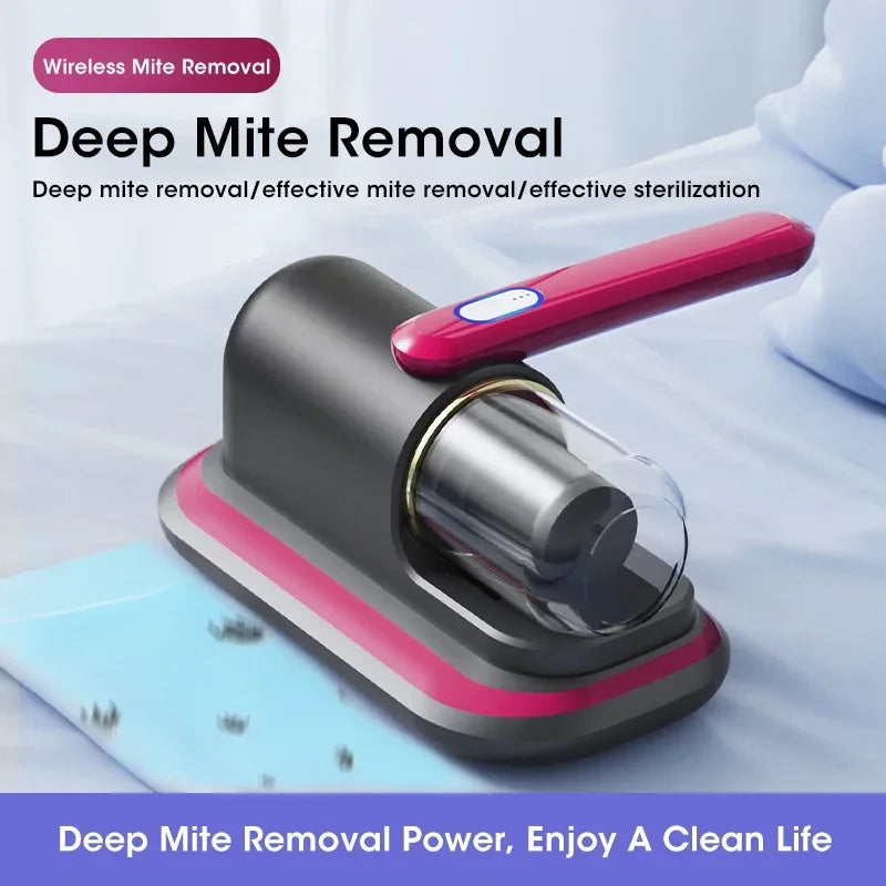 Handheld Mattress Mite Remover 10kPa Cordless Vacuum Cleaner for Home Clothes Sofa Bed Pillows Clean Dust for Home Bedroom