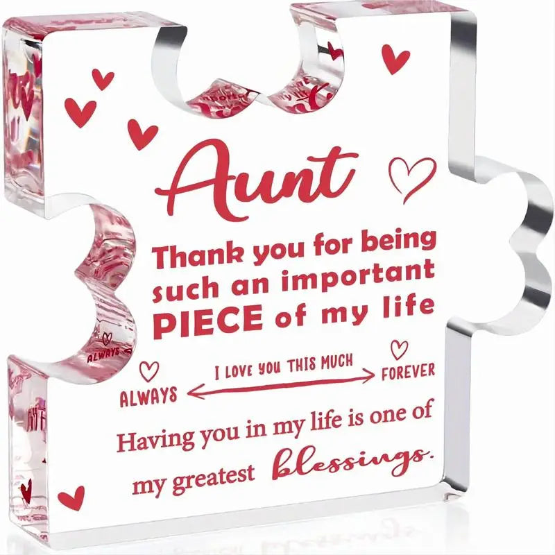 Personalized Acrylic Plaques for Aunt from Niece Nephew, Thank You Gifts for Aunts, Birthday & Christmas Gifts for Auntie