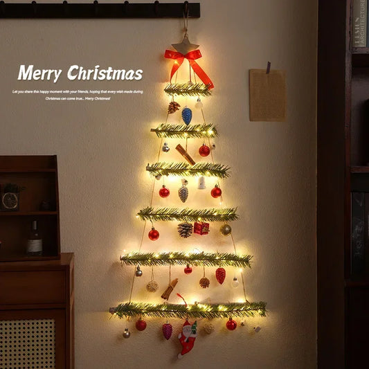 Christmas Decorations Wall Light Non-woven Christmas Tree Christmas Scene Decoration Window Decoration Supplies Santa