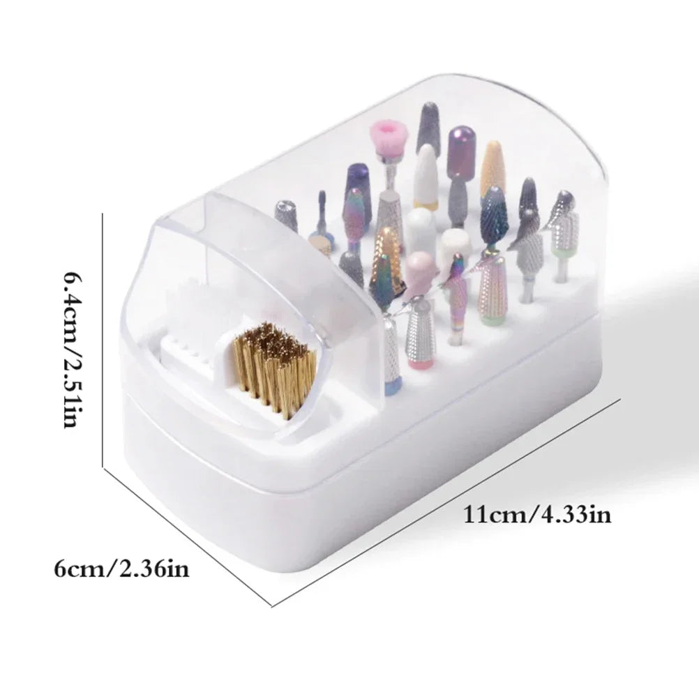 Hot 30/48 Holes Nail Art Drill Storage Box Polish Grinding Head Bit Holder Display Nail Drill Bits Organizer Nail Stand Manicure