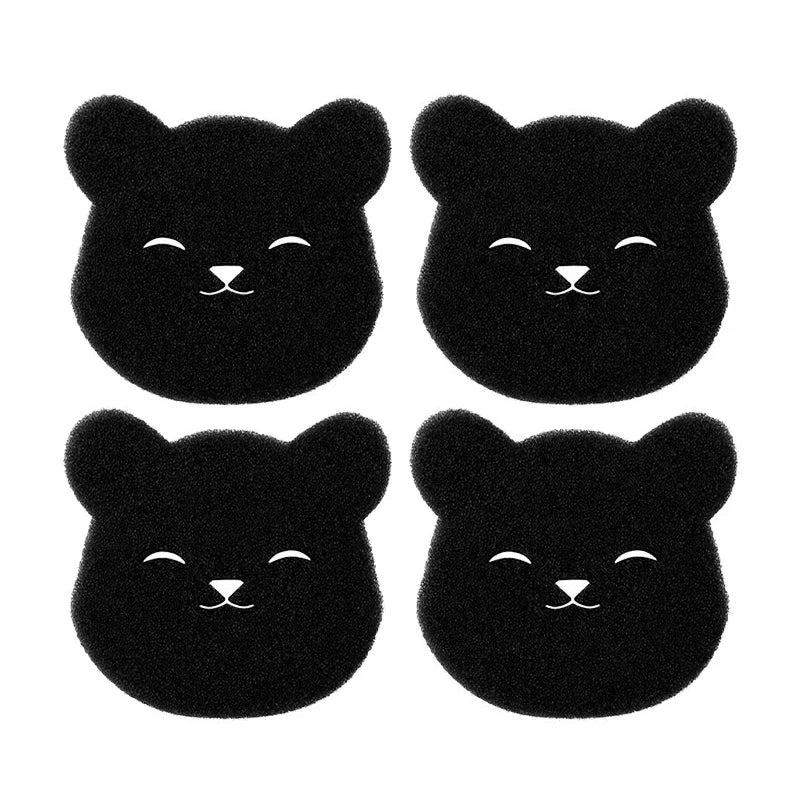 2 /4 Sets Of Household Pet Hair Remover, Machine Washed Bear Sticky Sponge, Reusable, Suitable For Washing Machine, Dryer, Black