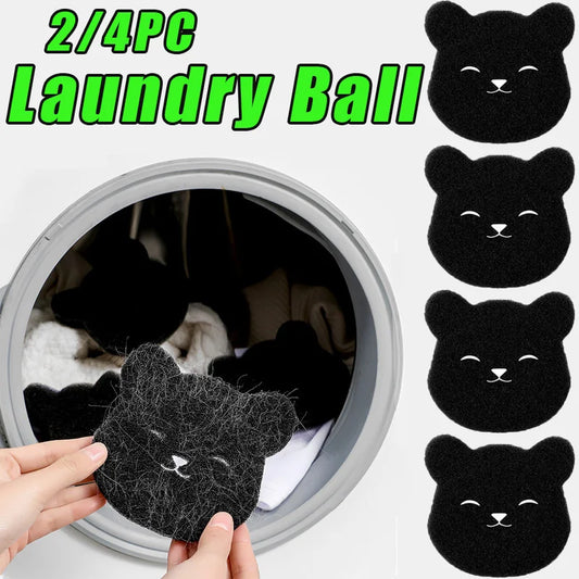 4Pcs Laundry Ball Washing Hine Lint Catcher Bear Shape Pet Remover Reusable Clothes Sofa Cat Dog Hair Cleaning Sponge