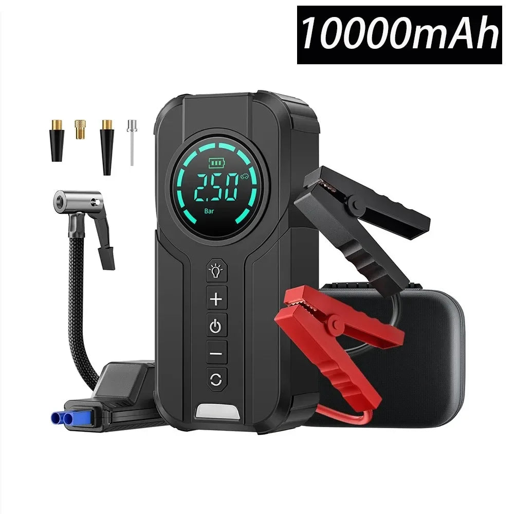 Car Jump Starter Air Pump 150PSI Air Compressor 2000A Jump Starter Power Bank Lighting Battery Starters  Auto Tyre Inflator