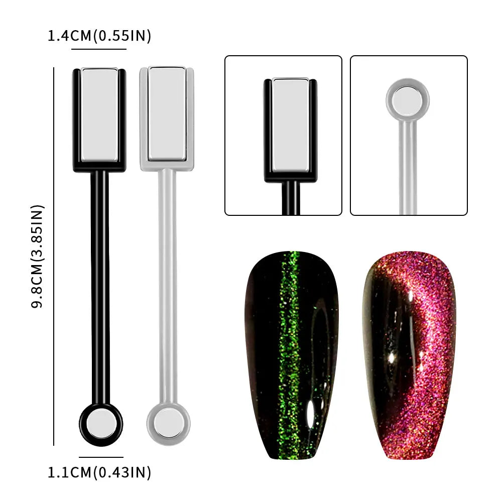 Nail Art Magnetic Stick Wand Pen Set for 3D Cat Eye Gel Painting Nails Art Magnet Wand UV Gel Polish Magic Manicure Tools