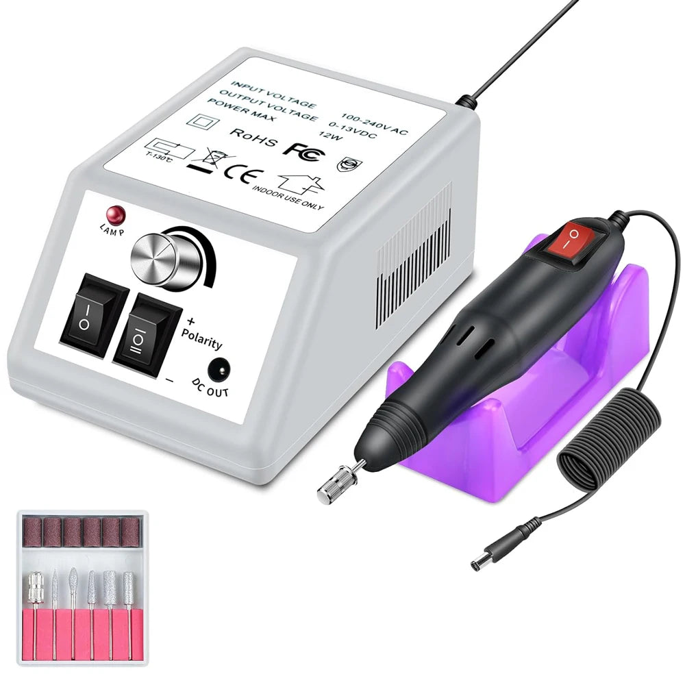 Professional Electric Nail Sander Drill Machine Nails File Electric Nail Drill Low Noise for Acrylic Manicure Nail Drill Gel Art