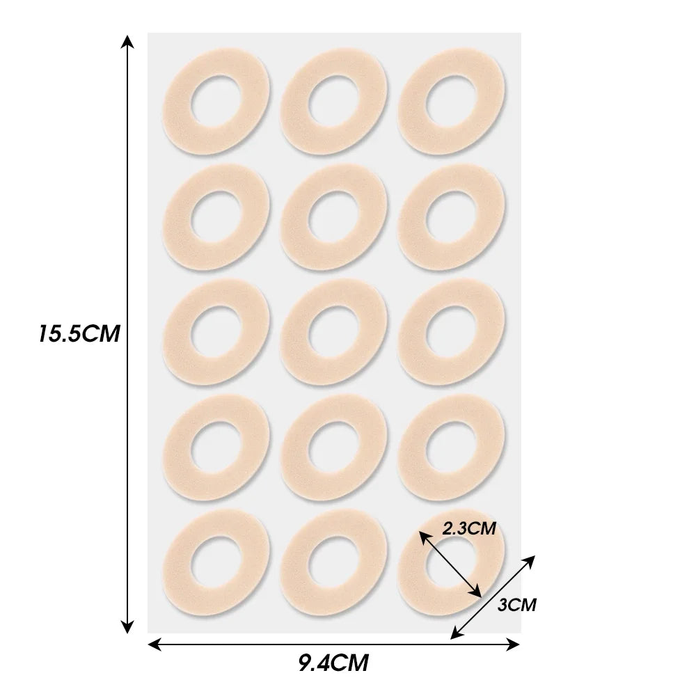 15/75PCS Sheet Callus Sponge Shoes Heel Pad Foam Round Toe Foot Corn Bunion Protectors Pads Medical Plaster Foot Corn Removal