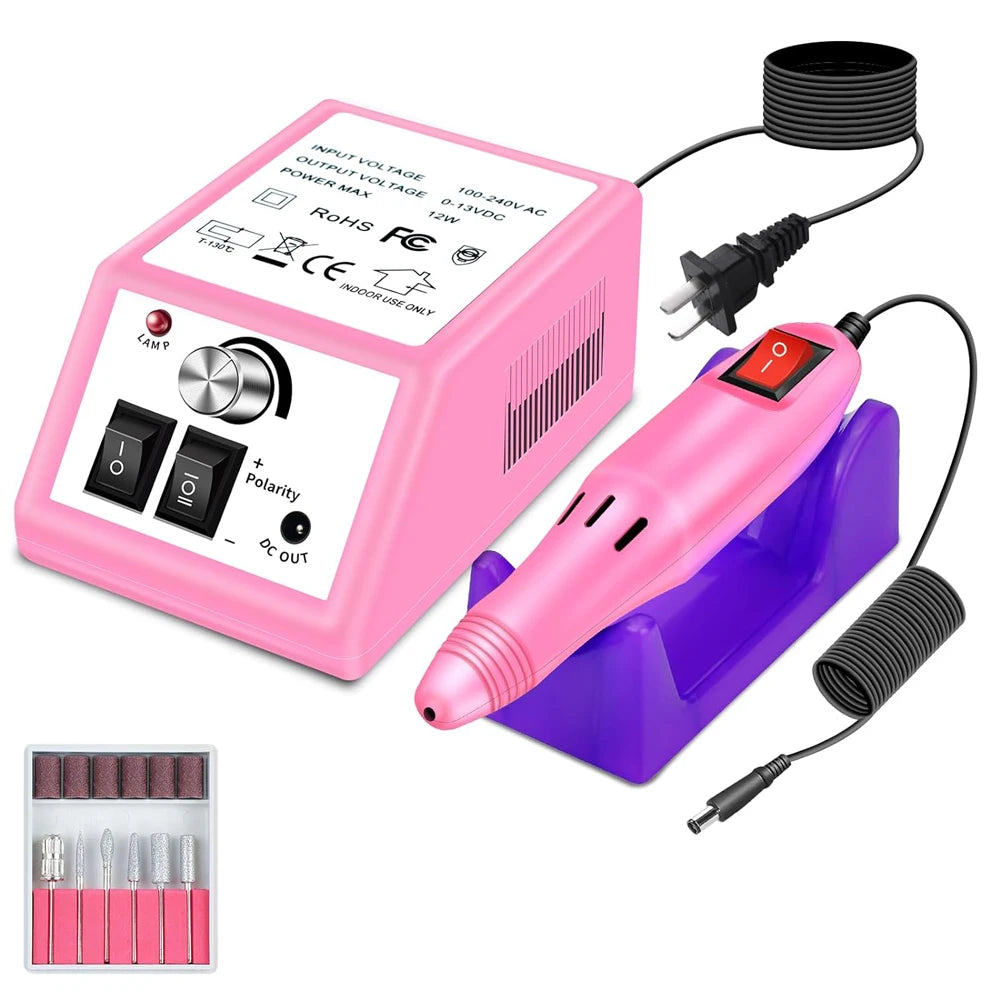 Professional Electric Nail Sander Drill Machine Nails File Electric Nail Drill Low Noise for Acrylic Manicure Nail Drill Gel Art