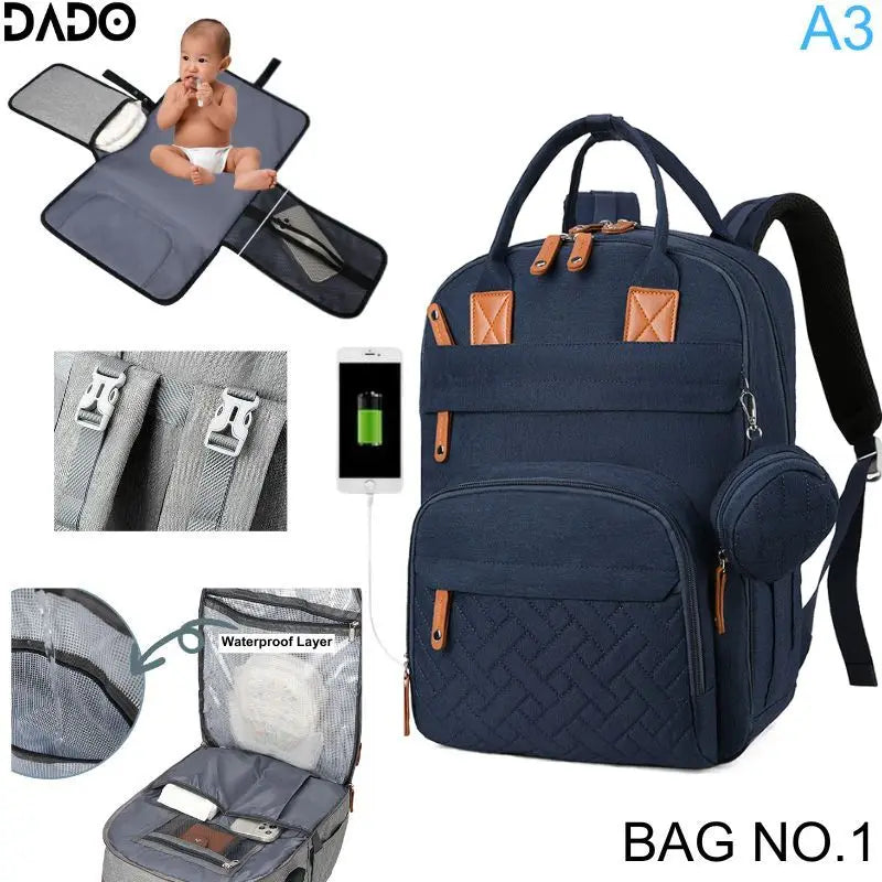 Diaper Bag Backpack Baby Essentials Travel Tote Multifunction Waterproof.