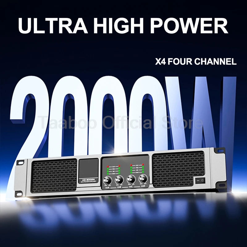 4*2000W Professional Digital Amplifier DSP Super Bass High-Power Rear Stage 4 Channel Audio Amplificador for KTV Sound Equipment