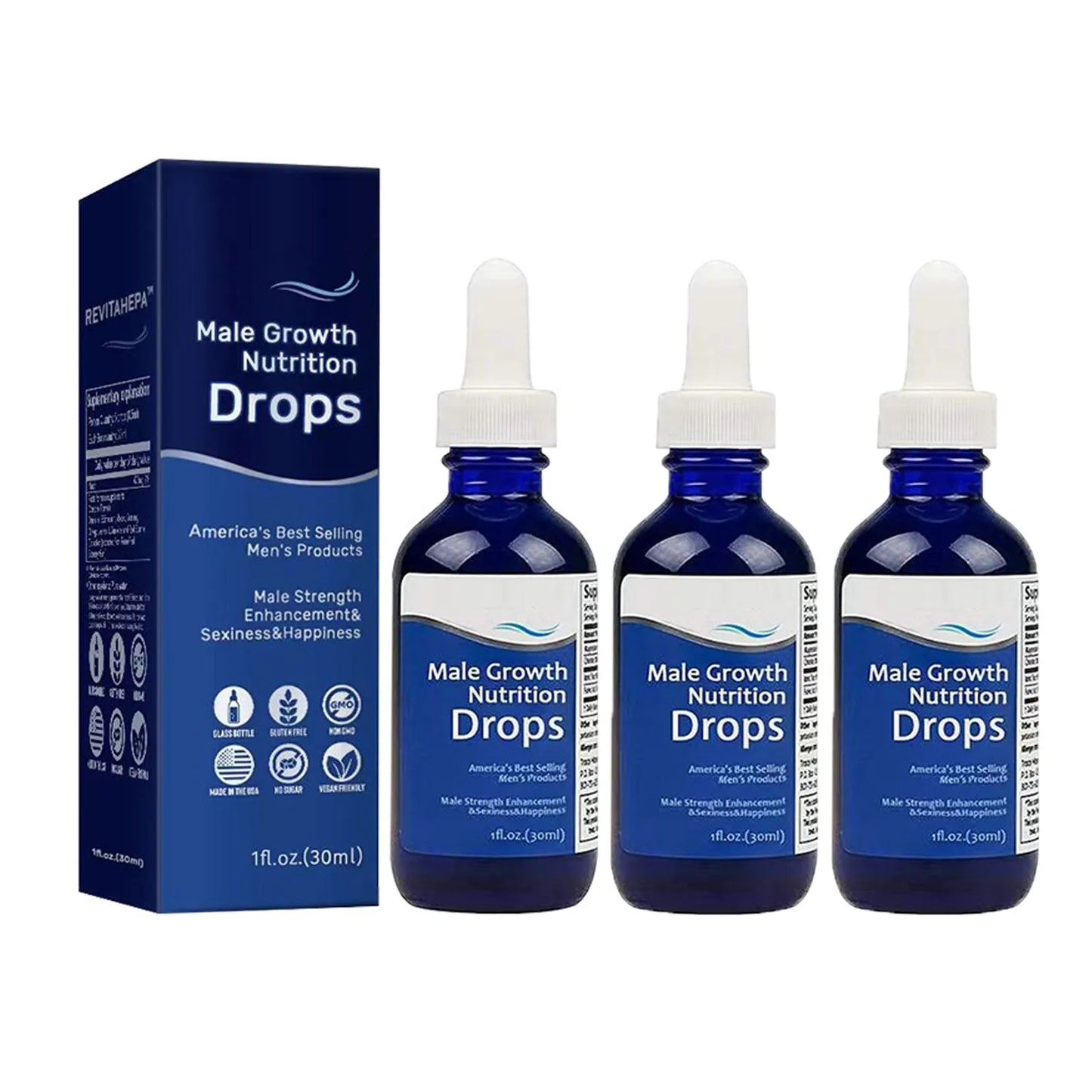 Male Growth Nutrition Drops, Nexusbio Men's Drops, Super-Potent, New, 30ml