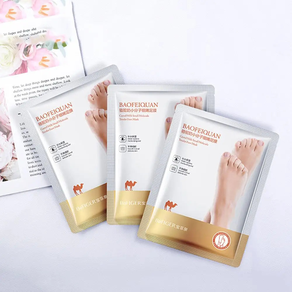 Pedicure Callus Peeling Nourishing Dead Skin Remover Anti Crack Camel Milk Foot Mask Socks Scrub Exfoliating Foot Patch