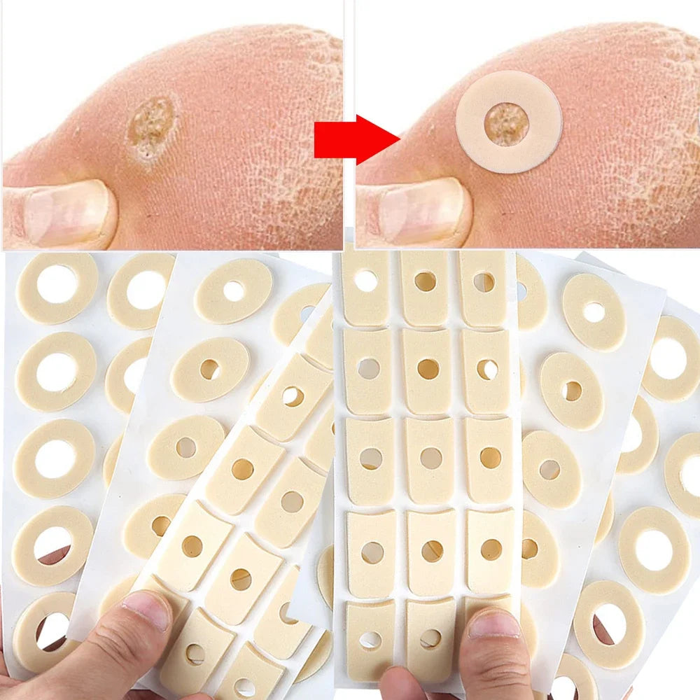 15/75PCS Sheet Callus Sponge Shoes Heel Pad Foam Round Toe Foot Corn Bunion Protectors Pads Medical Plaster Foot Corn Removal