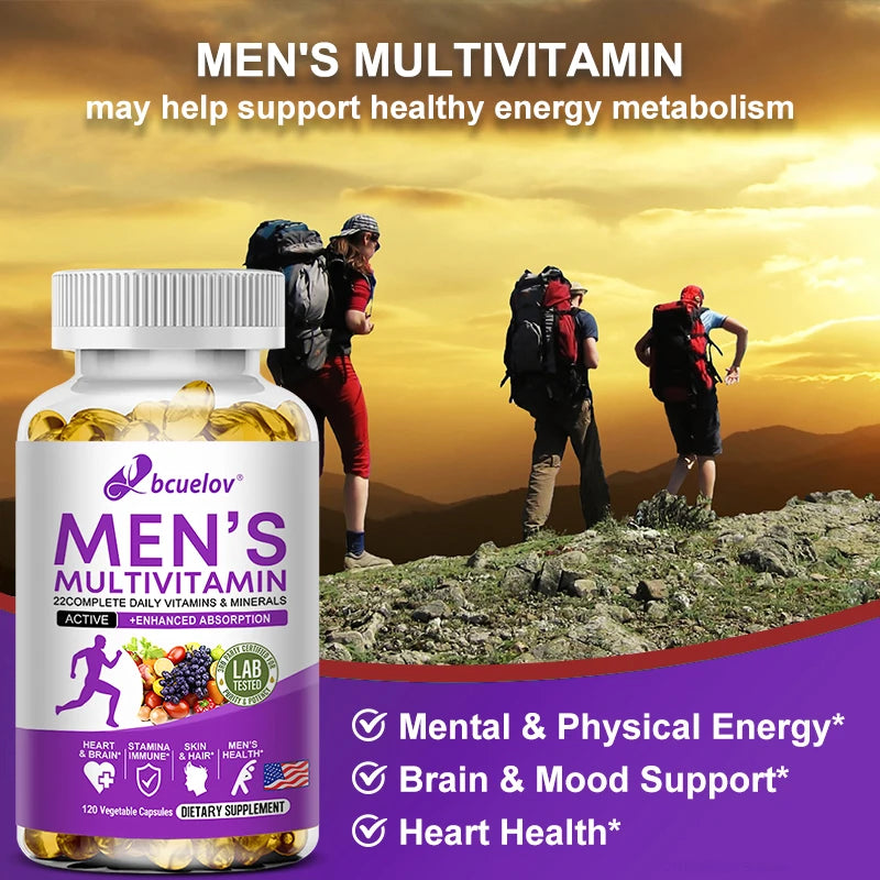 Men's Daily Multivitamin - 22 Vitamins & Minerals, Dietary Supplement for Immunity, Energy, Digestion, Skin, and Overall Health