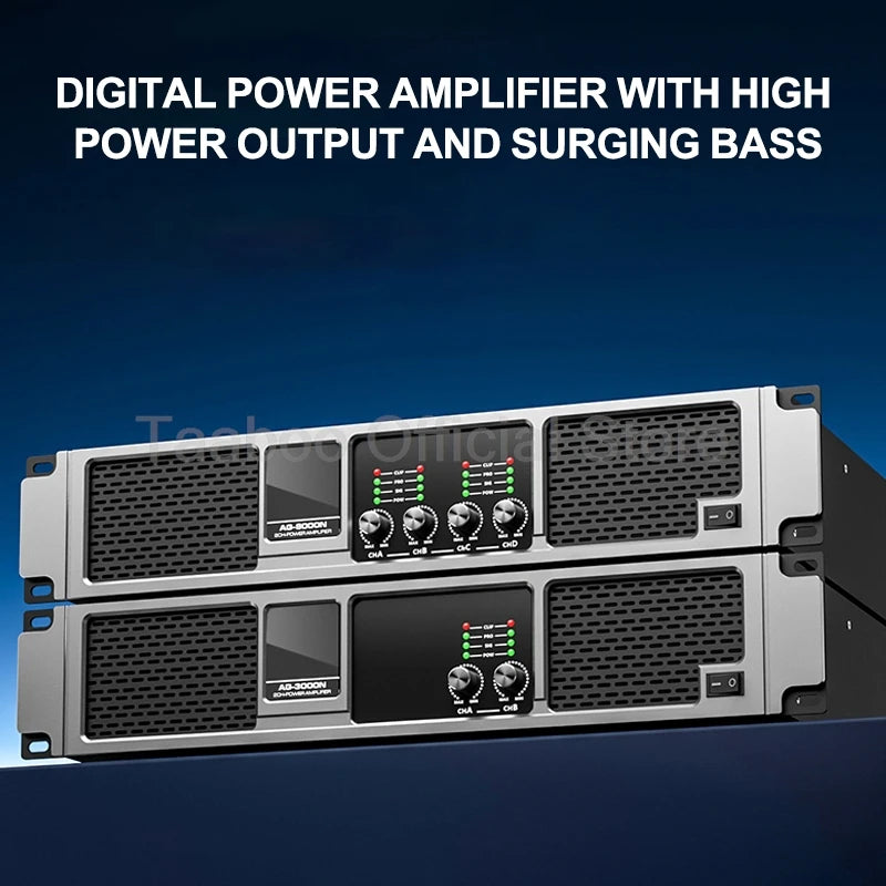 4*2000W Professional Digital Amplifier DSP Super Bass High-Power Rear Stage 4 Channel Audio Amplificador for KTV Sound Equipment