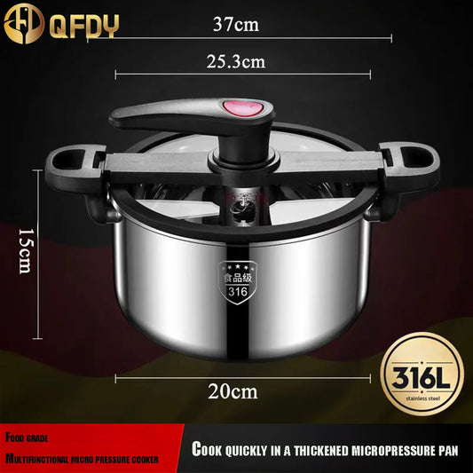 316 stainless steel pressure cooker thickening pressure cooker explosion-proof household multi-functional household saucepan